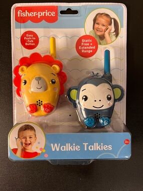 Fisher Price Walkie Talkies Static Free + Extended Range Lion & Monkey NEW